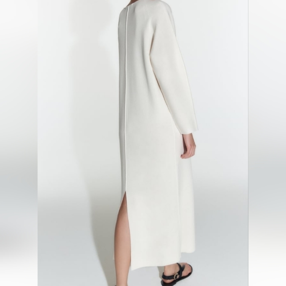 Zara Front Rolled Seam knit Midi Dress - Picture 4 of 10